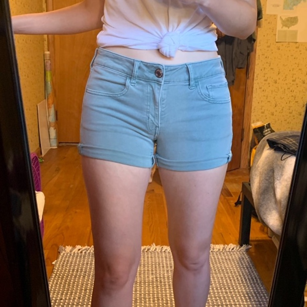 American Eagle Teal Midi Shorts